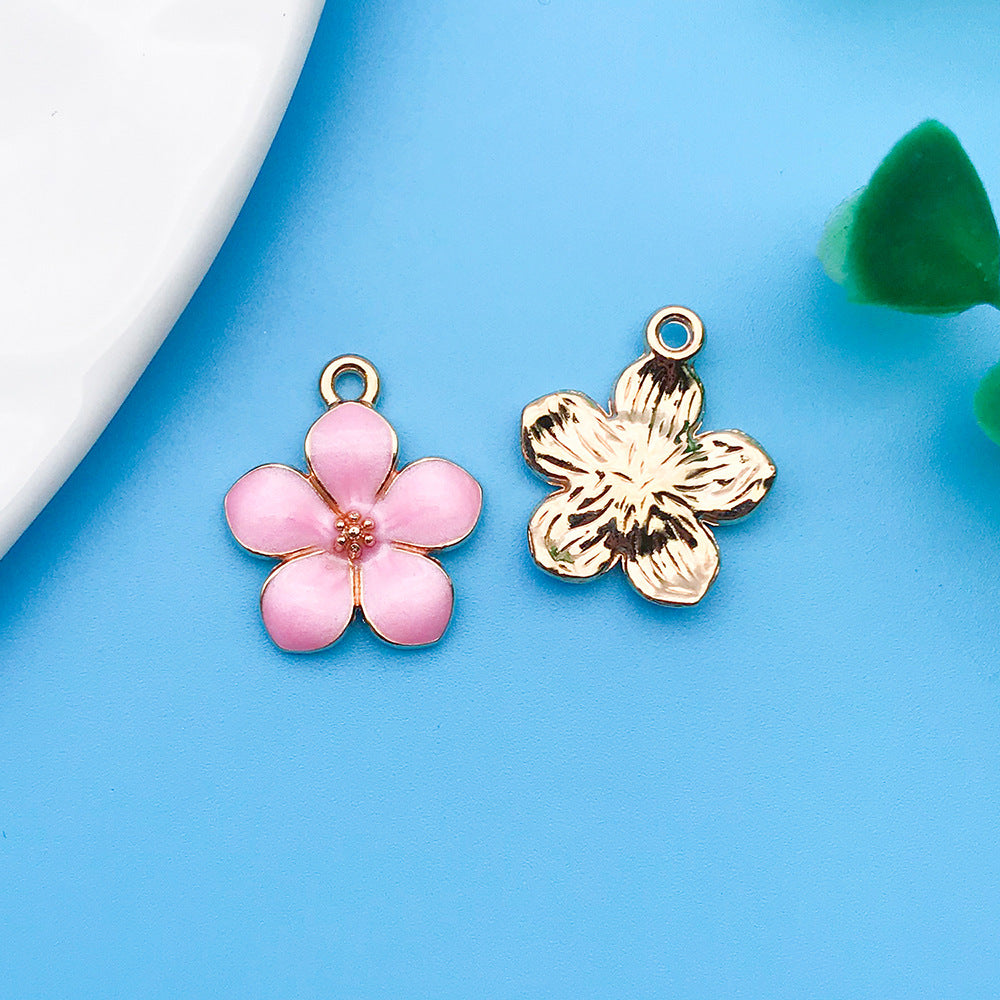 Wholesale Dripping Oil Girl Heart Pink Cartoon Cute Alloy DIY Necklace Bracelet Pendant